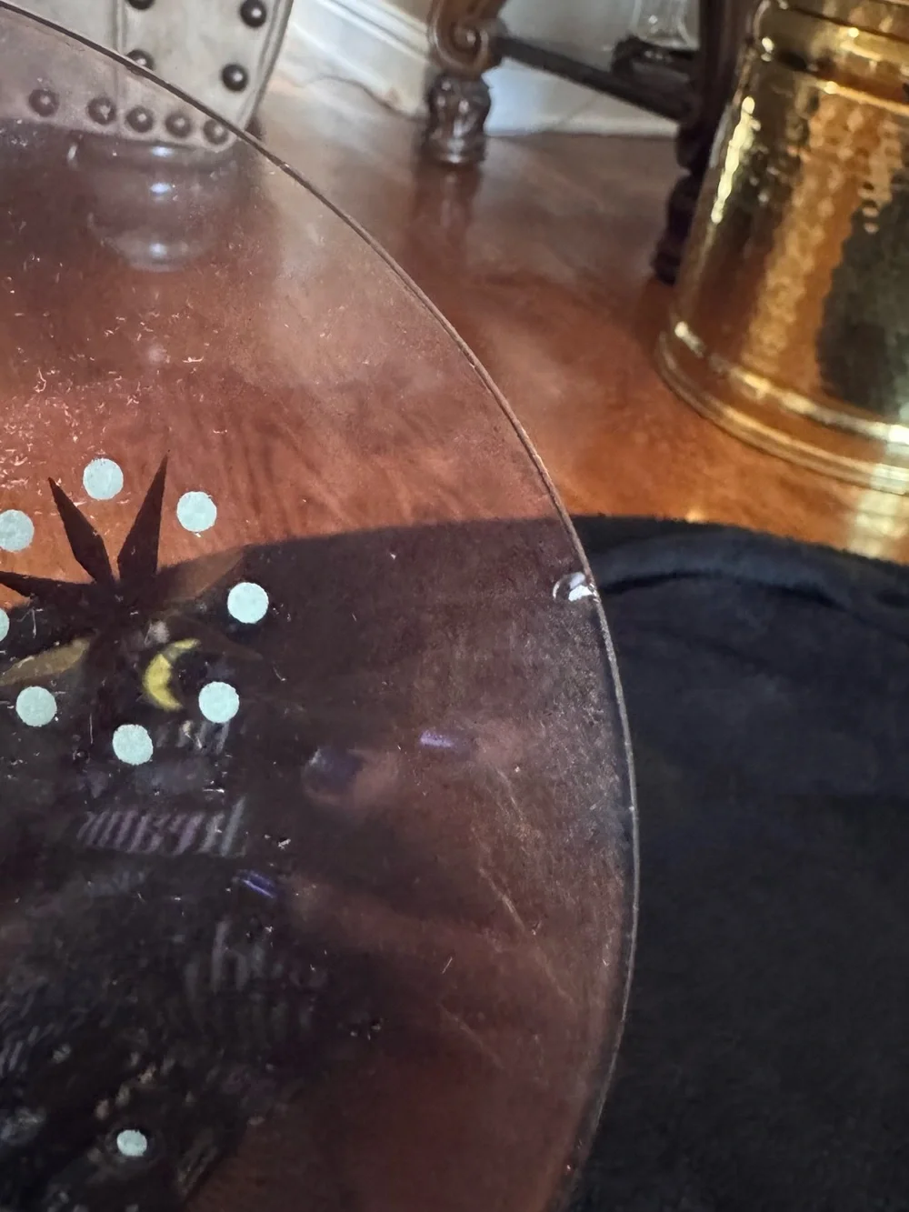 Mid Century Modern Glass Over Starburst Platter